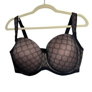 Soma 36G Bra Black Stunning Support Geo Lace Full Coverage Underwire